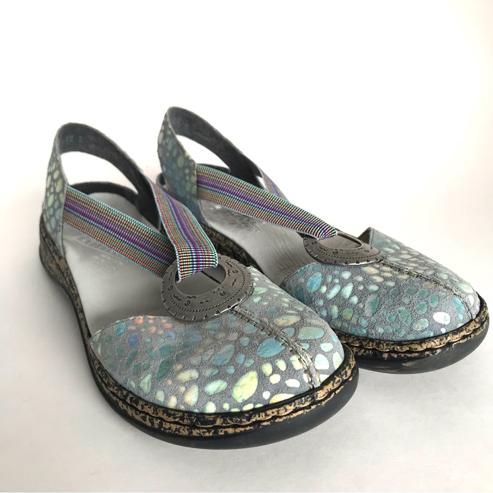 Rieker Regina Closed Toe Sandal Slingback Rainbow Pebbled (37/ 6-6.5) - Picture 2 of 12
